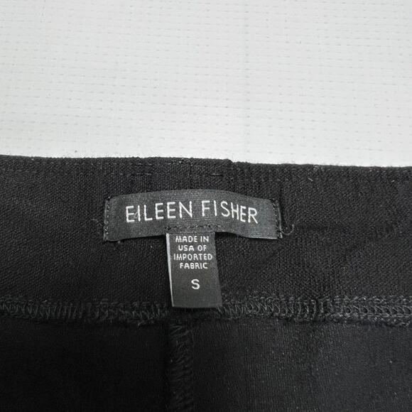 Eileen Fisher System Washable Stretch Crepe Slim Pant SIZE S Black Pullon USA - Picture 3 of 9